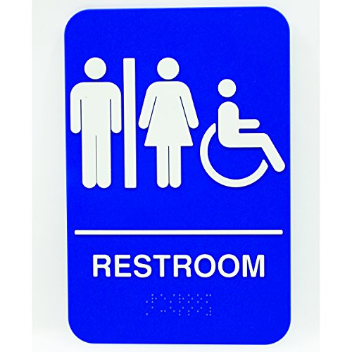 שלט חדר אמבטיה נגיש לנשים של ברייל נגיש | שירותים ציבוריים לנשים או שלט חדר רחצה | שלט תואם של ADA